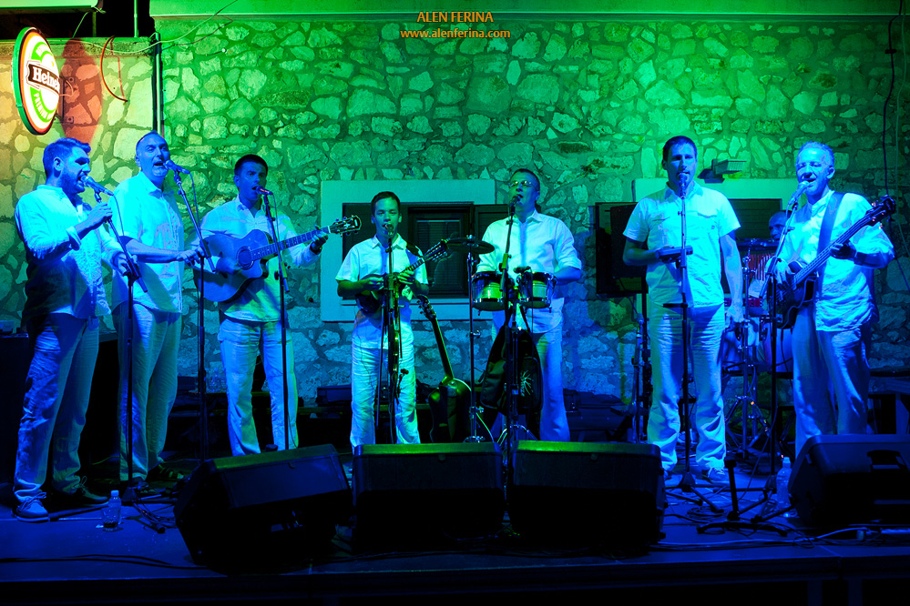 Concert of famous croatian acapella band "Klapa Kampanel" in night bar Ritam.