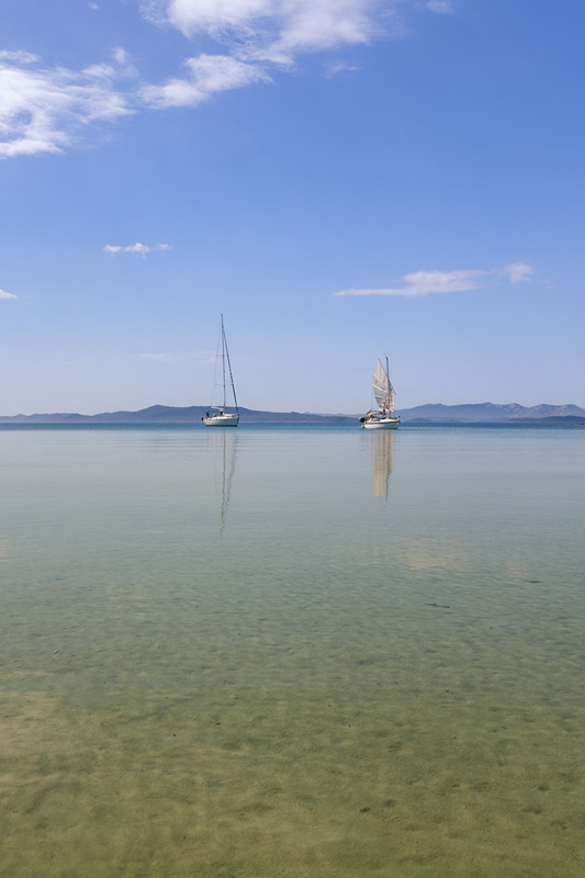 Sand beach Juzna Luka near village Muline on island Ugljan, Dalm