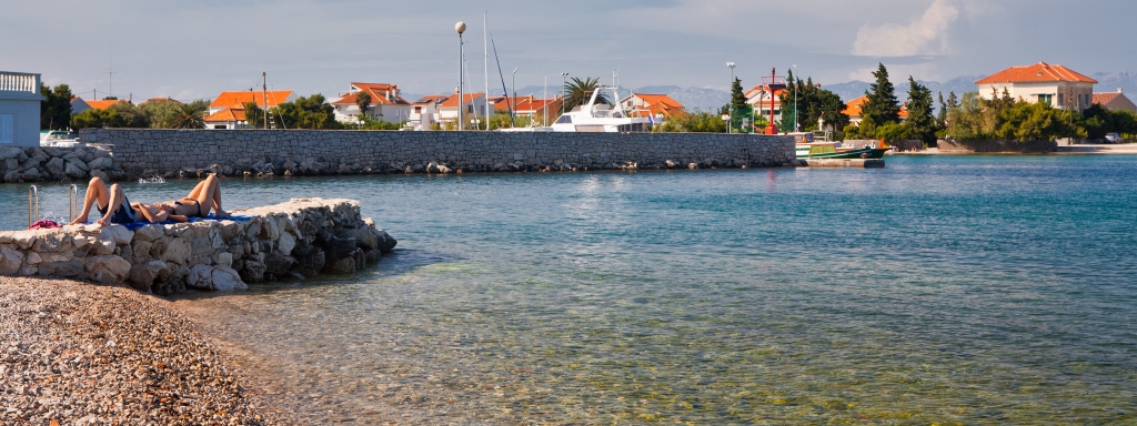 Beach in small place Poljana on island Ugljan, Dalmatia, Croatia