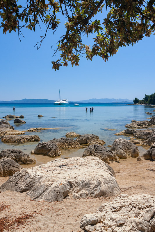 Sand beach in bay Južna Luka near village Muline on island Uglj