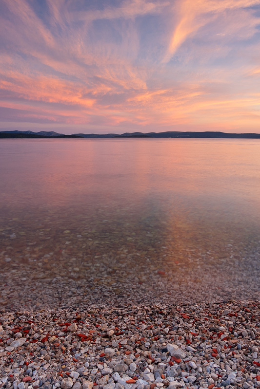 Sunset over Fortostina, Ugljan, island Ugljan, Dalmatia, Croatia